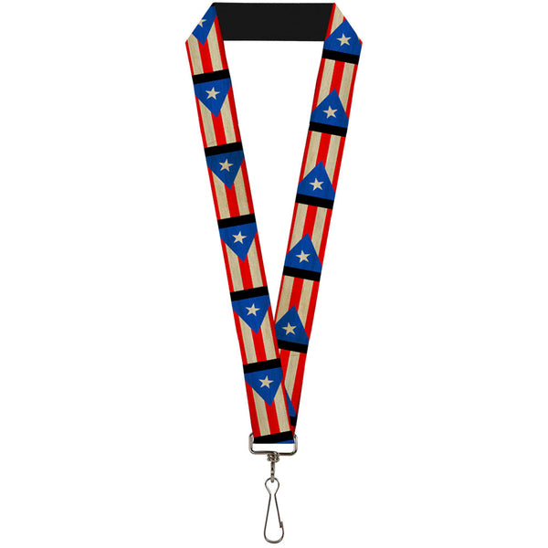 Buckle-Down Lanyard - 1.0" - Puerto Rico Flag Weathered