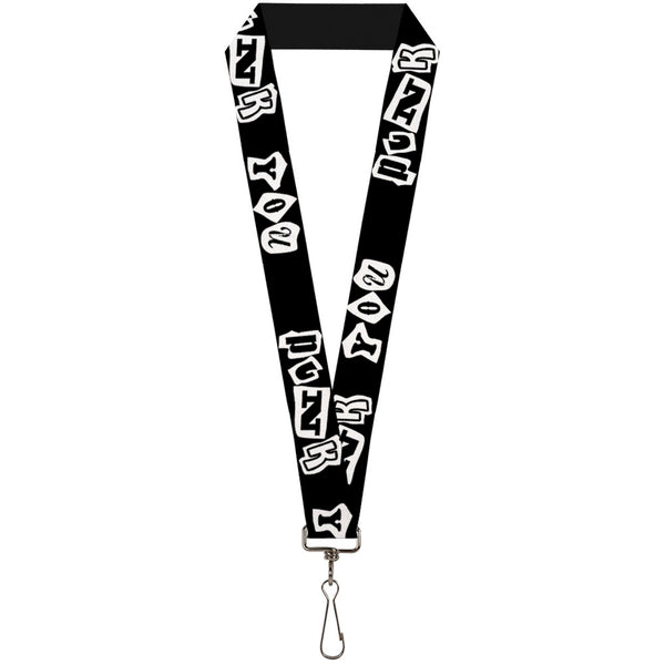 Buckle-Down Lanyard - 1.0" - Punk You Black White