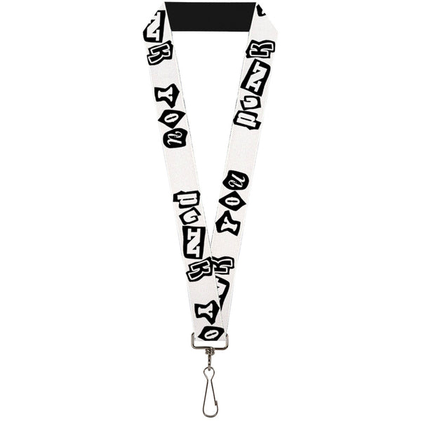 Buckle-Down Lanyard - 1.0" - Punk You White Black