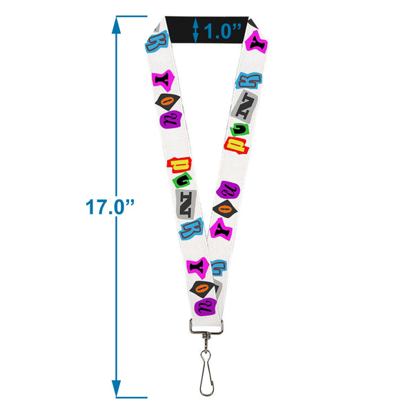 Buckle-Down Lanyard - 1.0" - Punk You White Full Color