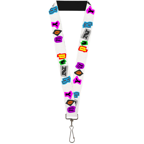 Buckle-Down Lanyard - 1.0" - Punk You White Full Color