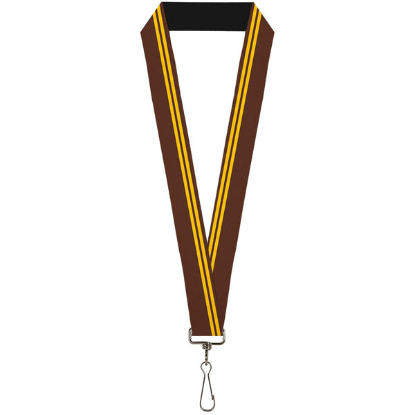 Buckle-Down Lanyard - 1.0" - Racing Stripe Brown Gold