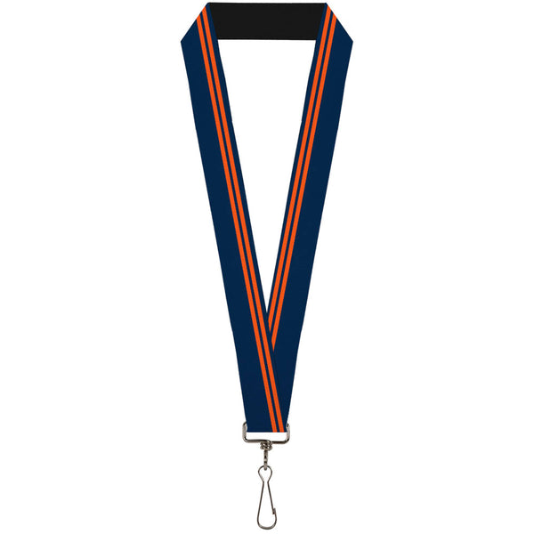 Buckle-Down Lanyard - 1.0" - Racing Stripe Navy Orange