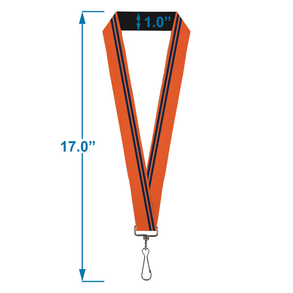 Buckle-Down Lanyard - 1.0" - Racing Stripe Orange Navy