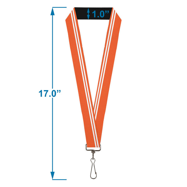 Buckle-Down Lanyard - 1.0" - Racing Stripe Orange White