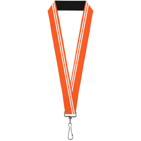 Buckle-Down Lanyard - 1.0" - Racing Stripe Orange White