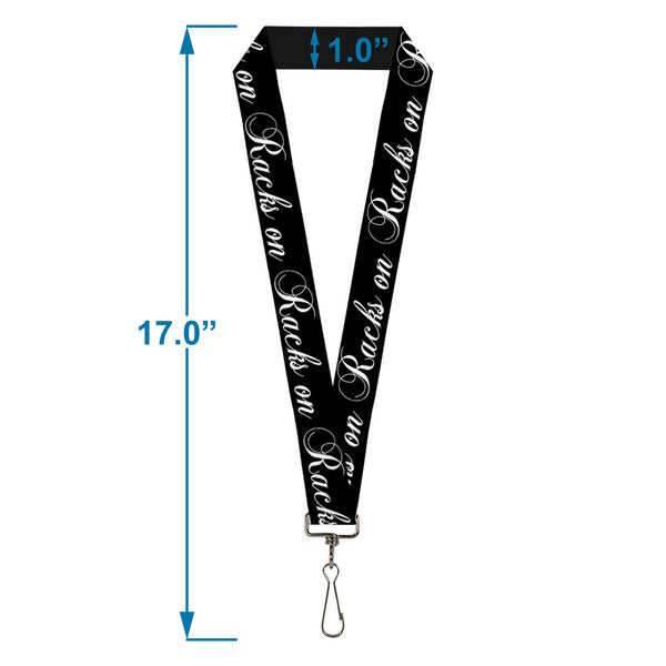 Buckle-Down Lanyard - 1.0" - RACKS ON RACKS Black White