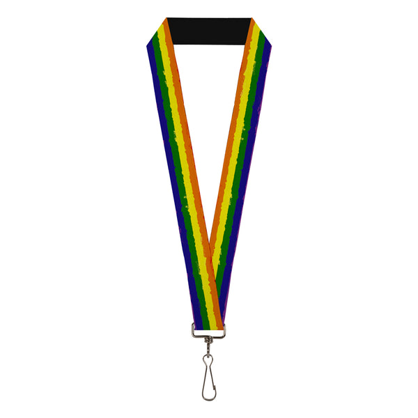 Buckle-Down Lanyard - 1.0" - Rainbow Stripe Painted