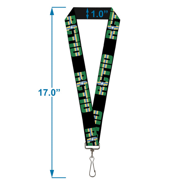 Buckle-Down Lanyard - 1.0" - RCTID Black Portland Flag