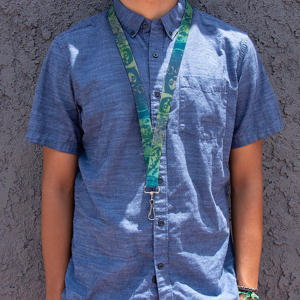 Buckle-Down Lanyard - 1.0" - Retro Monster Aqua