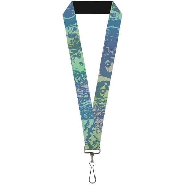 Buckle-Down Lanyard - 1.0" - Retro Monster Aqua