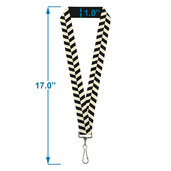 Buckle-Down Lanyard - 1.0" - Rhombus Split White Black