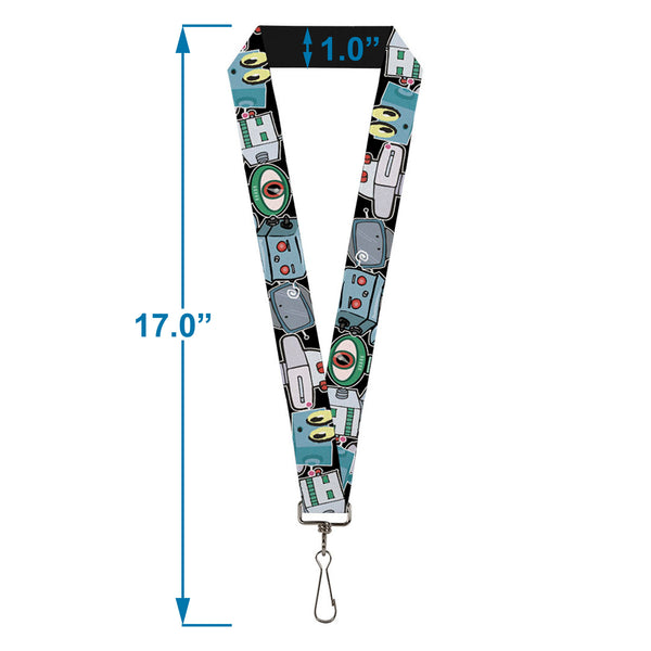 Buckle-Down Lanyard - 1.0" - Robots C U Black
