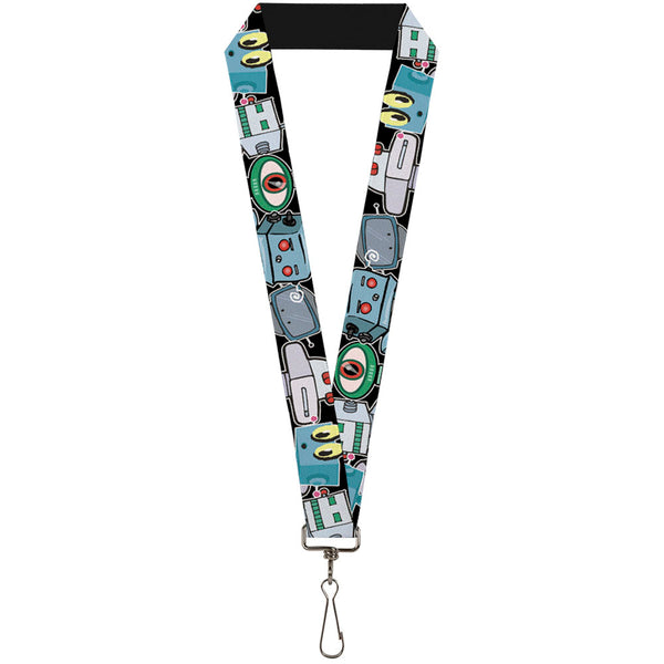 Buckle-Down Lanyard - 1.0" - Robots C U Black