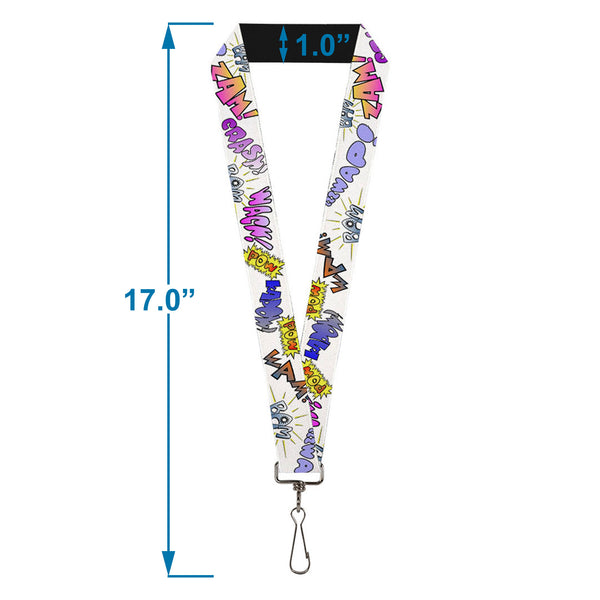 Buckle-Down Lanyard - 1.0" - Sound Effects White Pastel