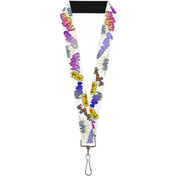 Buckle-Down Lanyard - 1.0" - Sound Effects White Pastel