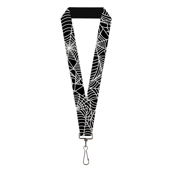 Buckle-Down Lanyard - 1.0" - Spider Webs Black/White