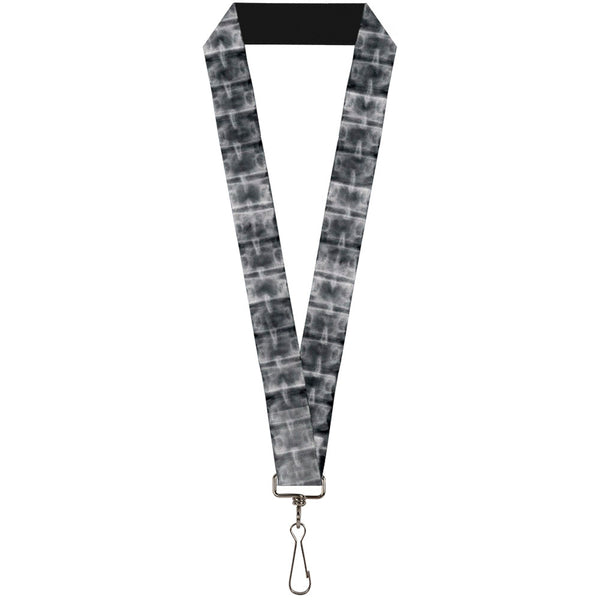 Buckle-Down Lanyard - 1.0" - Spinal X-Ray Black White