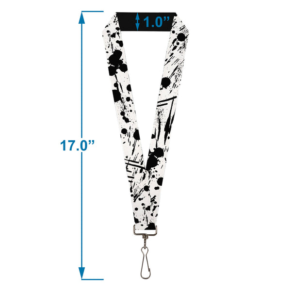Buckle-Down Lanyard - 1.0" - Splatter White Black