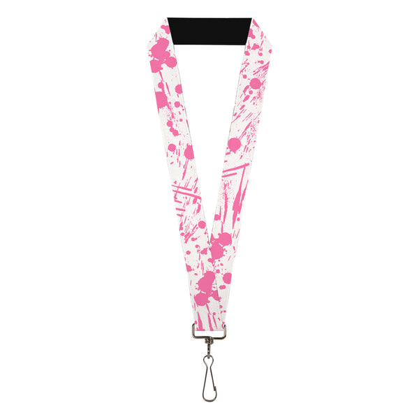 Buckle-Down Lanyard - 1.0" - Splatter White Pink