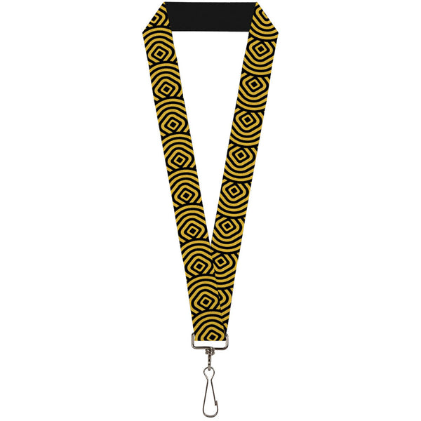 Buckle-Down Lanyard - 1.0" - Square Target Gold Black