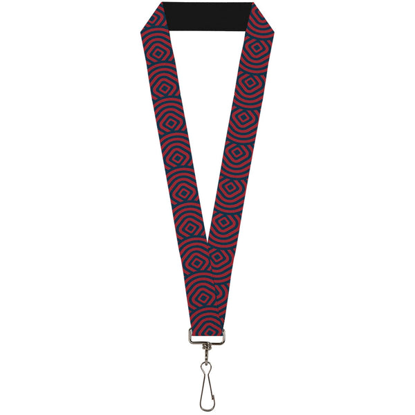 Buckle-Down Lanyard - 1.0" - Square Target Red Navy