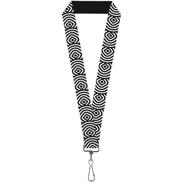 Buckle-Down Lanyard - 1.0" - Square Target White Black