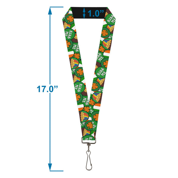 Buckle-Down Lanyard - 1.0" - St Pat's 4-Buttons Stacked