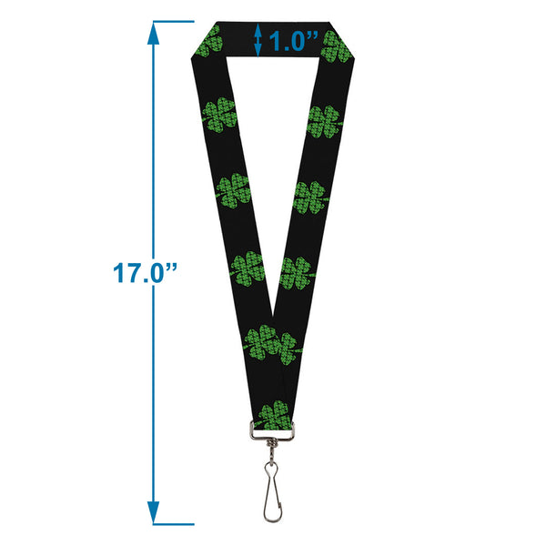 Buckle-Down Lanyard - 1.0" - St Pat's Black Clovers