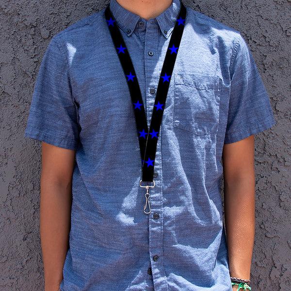 Buckle-Down Lanyard - 1.0" - Star Black Blue