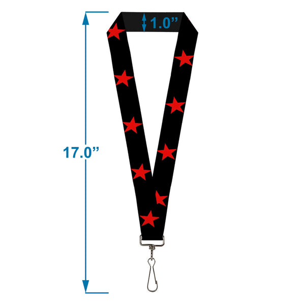 Buckle-Down Lanyard - 1.0" - Star Black Red