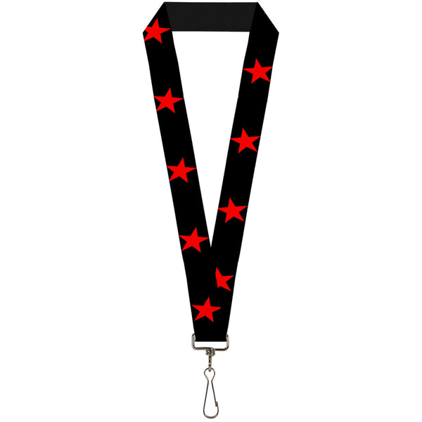 Buckle-Down Lanyard - 1.0" - Star Black Red