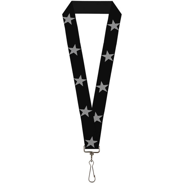 Buckle-Down Lanyard - 1.0" - Star Black Silver