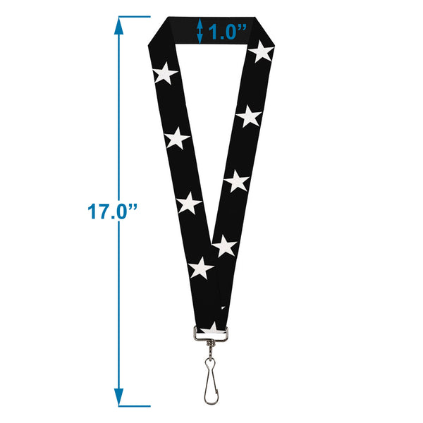 Buckle-Down Lanyard - 1.0" - Star Black White