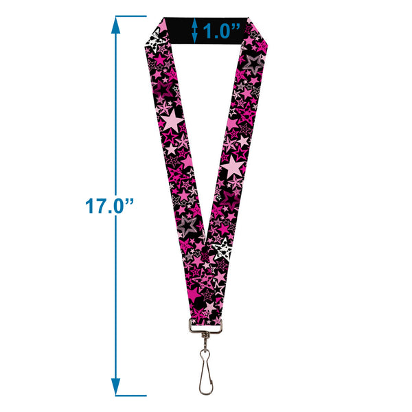 Buckle-Down Lanyard - 1.0" - Stargazer Black Pink