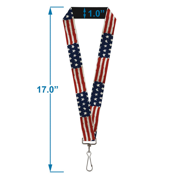 Buckle-Down Lanyard - 1.0" - Stars & Stripes Painting