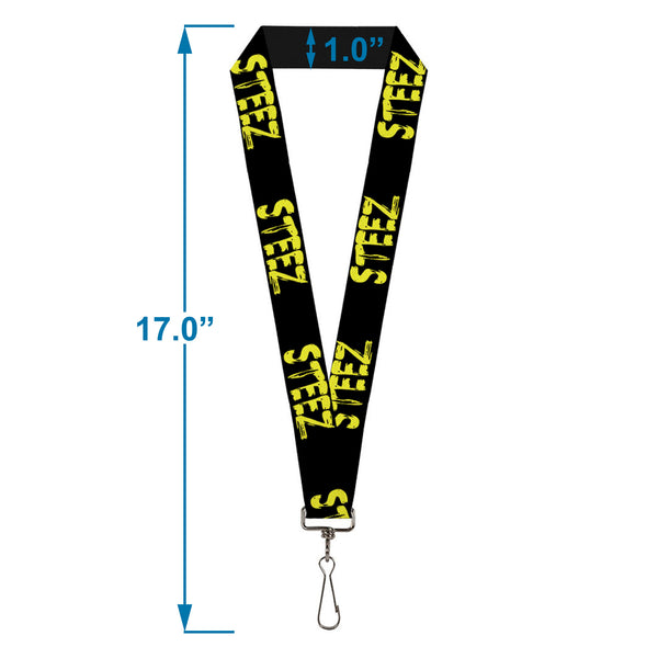 Buckle-Down Lanyard - 1.0" - STEEZ Brushed Black Yellow