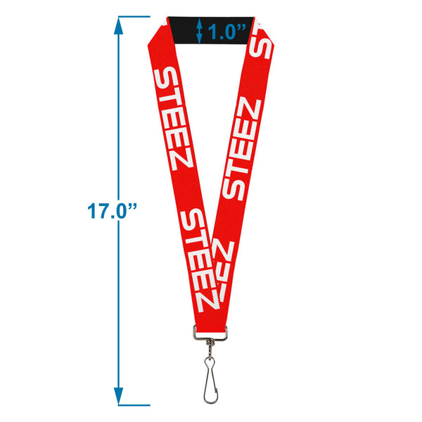 Buckle-Down Lanyard - 1.0" - STEEZ Flat Red White
