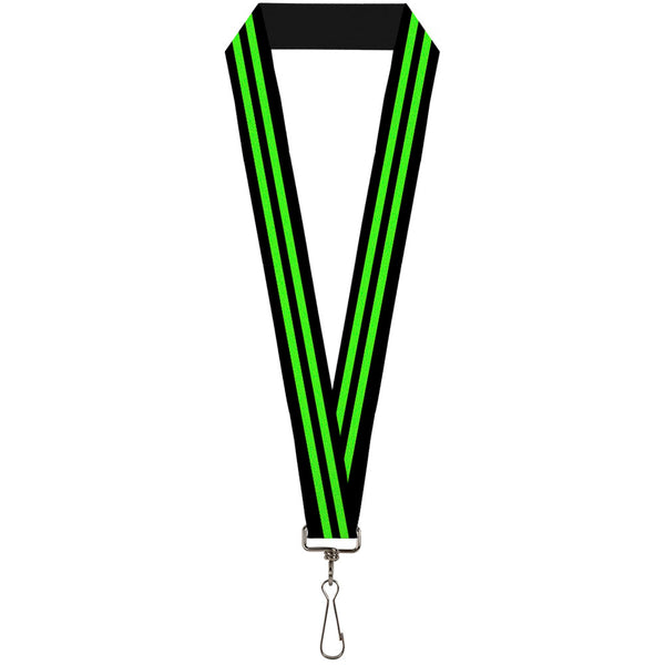 Buckle-Down Lanyard - 1.0" - Stripe Black Green