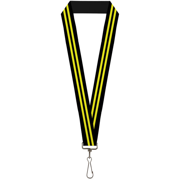 Buckle-Down Lanyard - 1.0" - Stripe Black Yellow