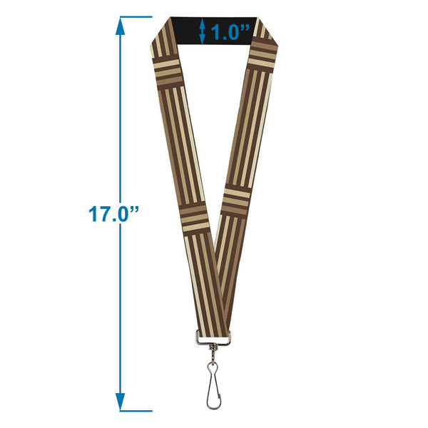 Buckle-Down Lanyard - 1.0" - Stripe Blocks Browns
