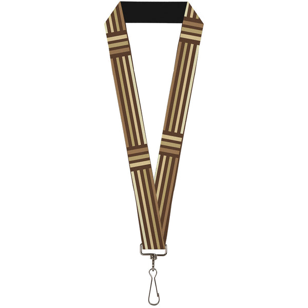 Buckle-Down Lanyard - 1.0" - Stripe Blocks Browns
