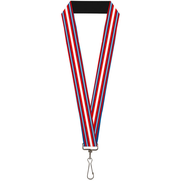 Buckle-Down Lanyard - 1.0" - Striped Blue Red White