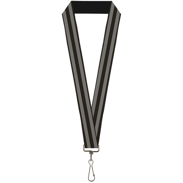 Buckle-Down Lanyard - 1.0" - Stripes 3Black 2Gray