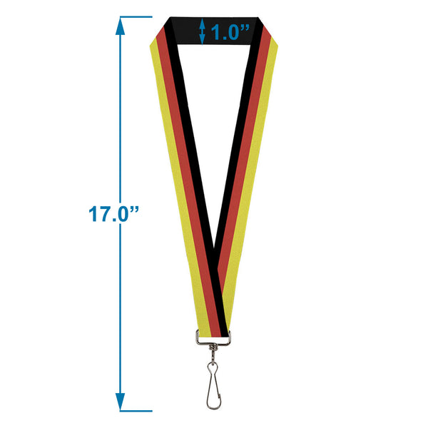 Buckle-Down Lanyard - 1.0" - Stripes Black Red Yellow