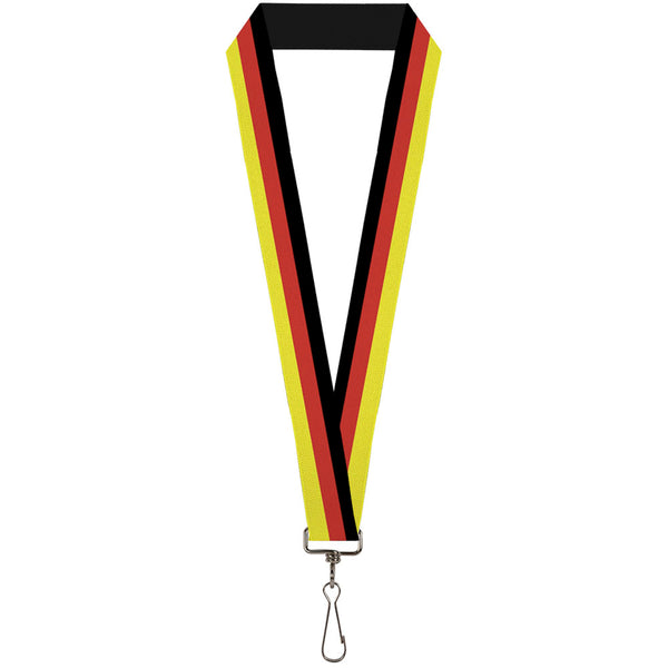 Buckle-Down Lanyard - 1.0" - Stripes Black Red Yellow