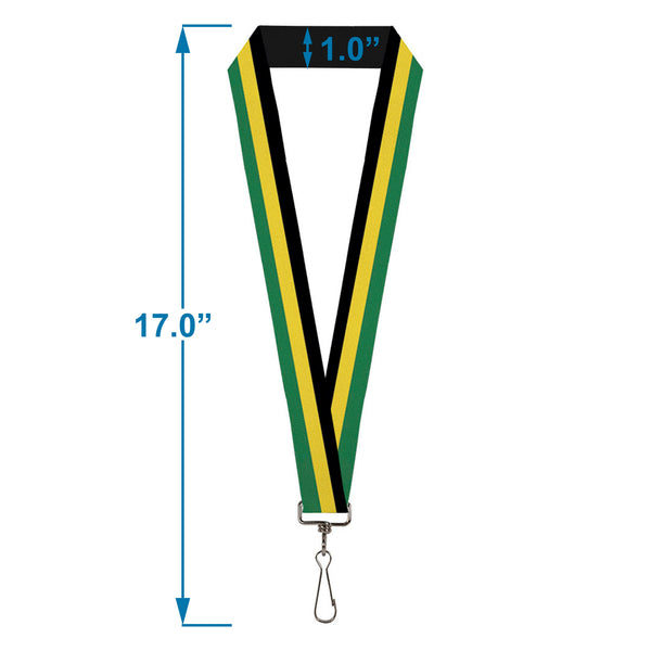 Buckle-Down Lanyard - 1.0" - Stripes Black Yellow Green