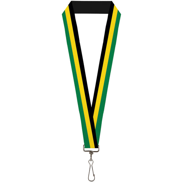 Buckle-Down Lanyard - 1.0" - Stripes Black Yellow Green