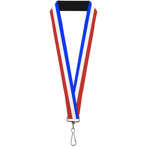 Buckle-Down Lanyard - 1.0" - Stripes Blue White Red