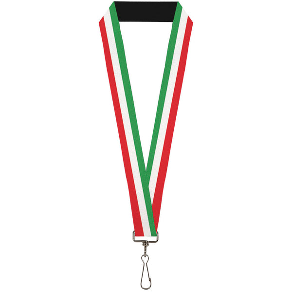 Buckle-Down Lanyard - 1.0" - Stripes Green White Red